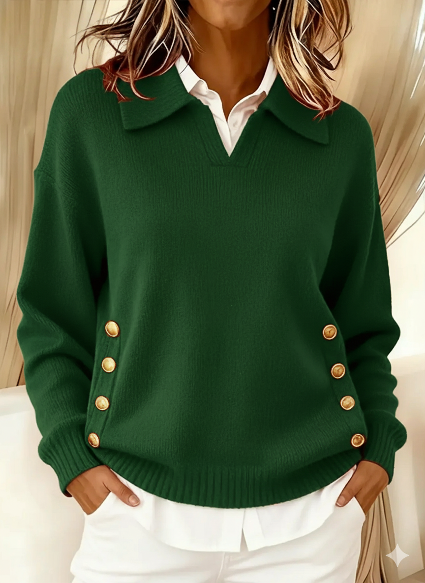 Vynette™ | Sweter z dekoltem w serek i kołnierzykiem" can be rewritten as:

"Vynette™ | Sweter z dekoltem w serek i eleganckim kołnierzykiem