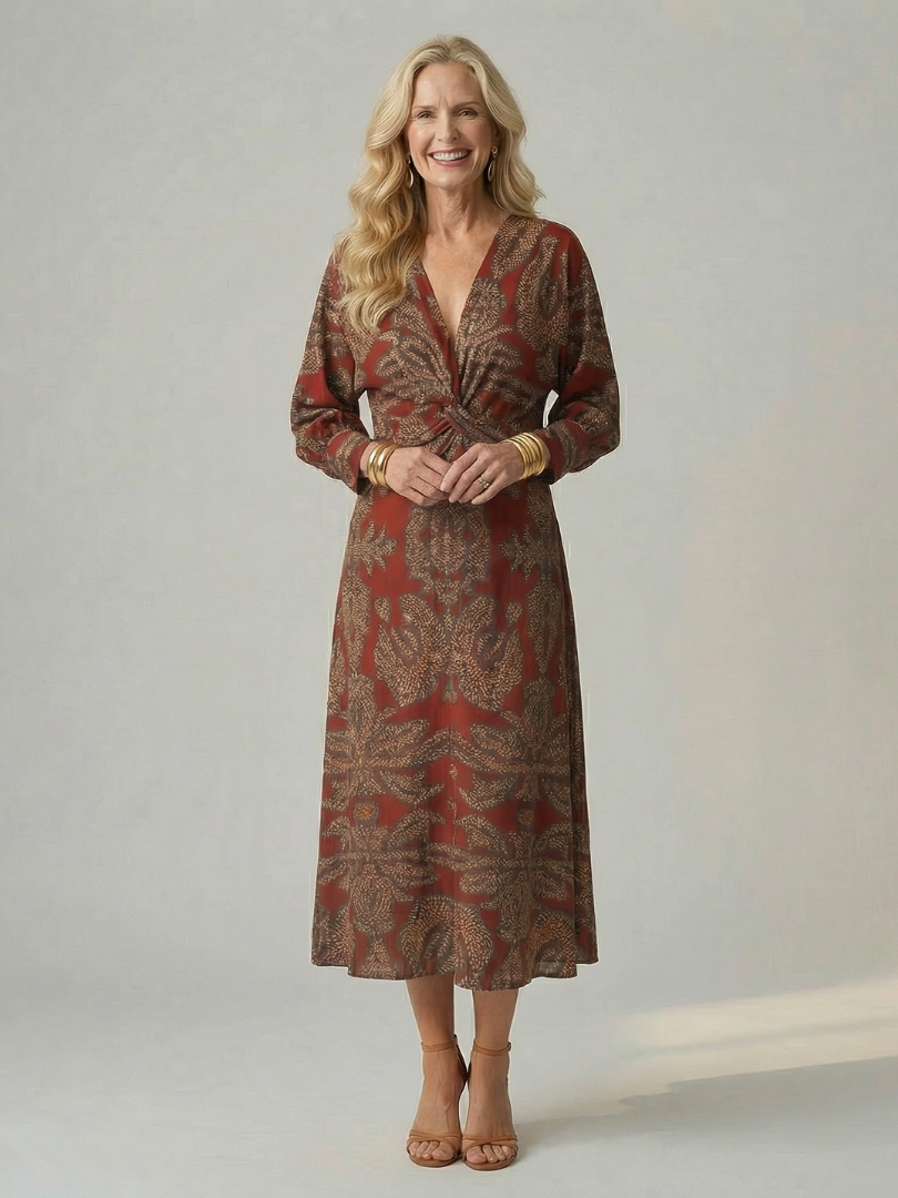Lune | Natural Midi Wrap Sukienka