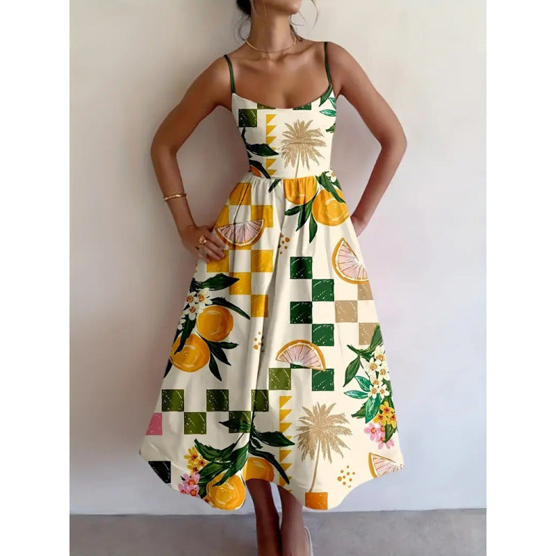 Liorabelle | Citrus Palm Sukienka midi