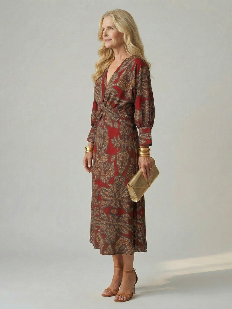 Lune | Natural Midi Wrap Sukienka