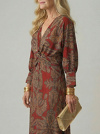 Lune | Natural Midi Wrap Sukienka