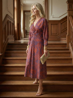 Lune | Natural Midi Wrap Sukienka