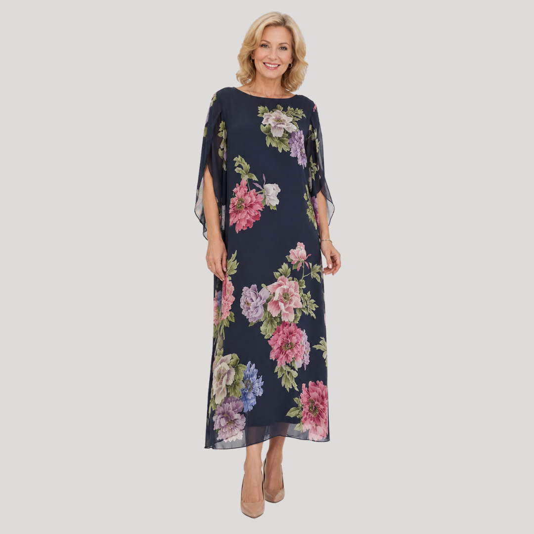 Elowen™ | Sukienka maxi wzorze „Midnight Bloom”