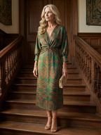 Lune | Natural Midi Wrap Sukienka