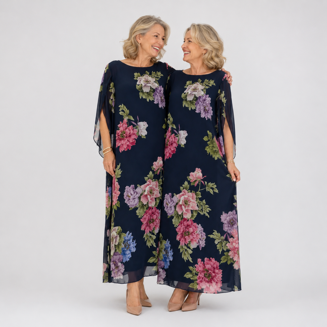 Elowen™ | Sukienka maxi wzorze „Midnight Bloom”