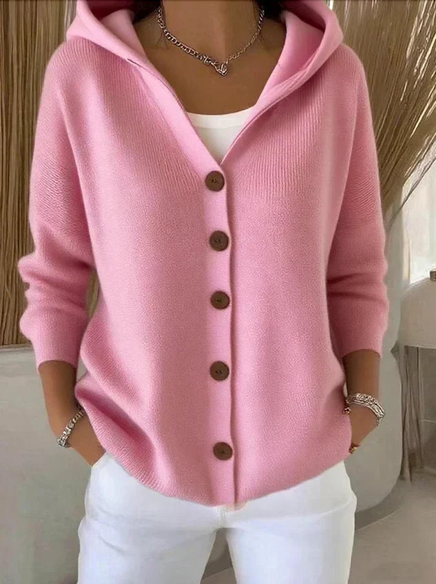 Darienne™ | Hoodie Sweater with Button Closure