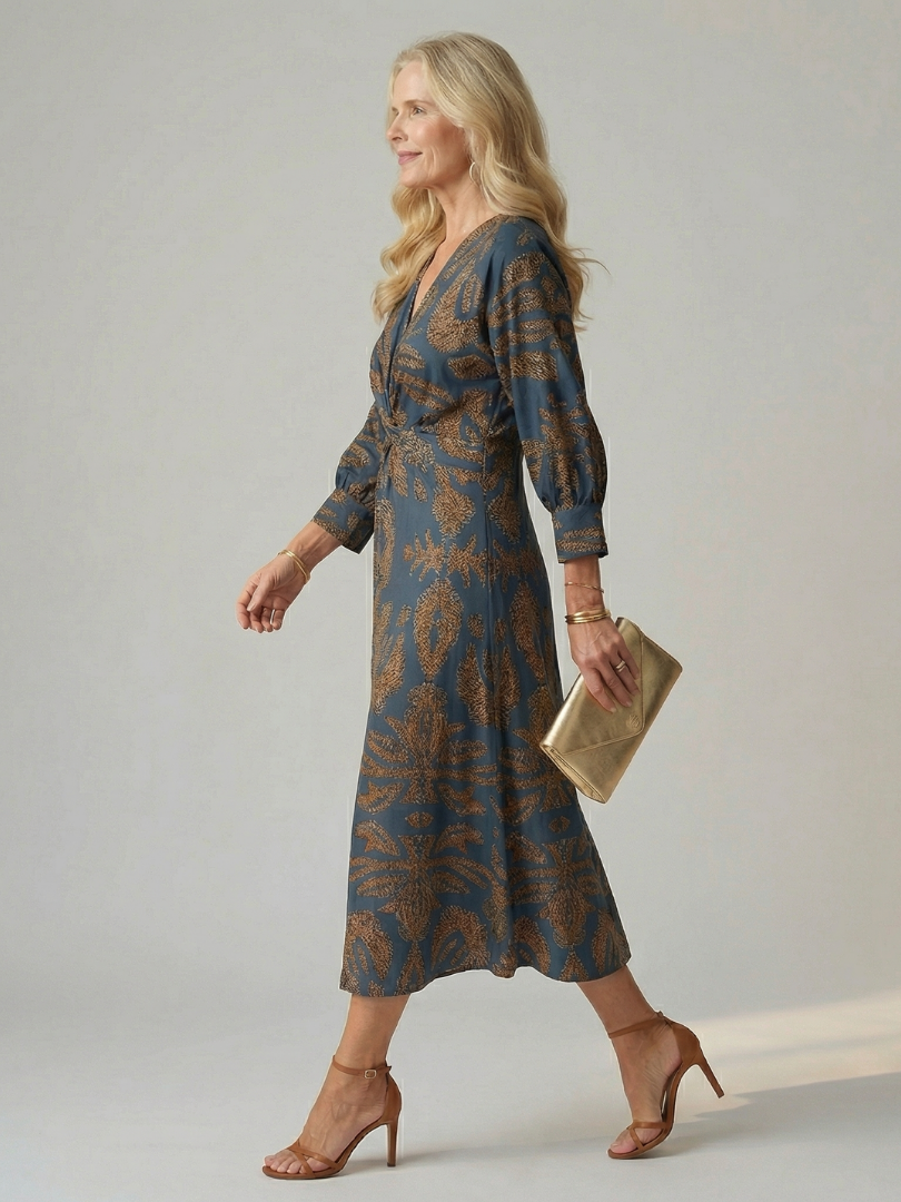 Lune | Natural Midi Wrap Sukienka