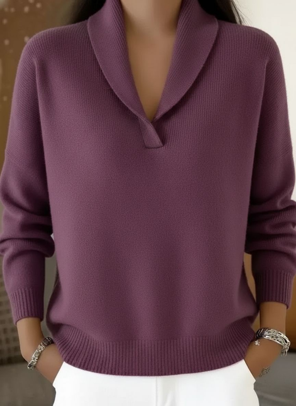 Antonine™ | Sweter z V-dekoltem