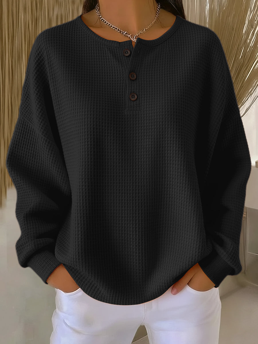 Mirabel™ | Ciepły Waffle Henley Sweter