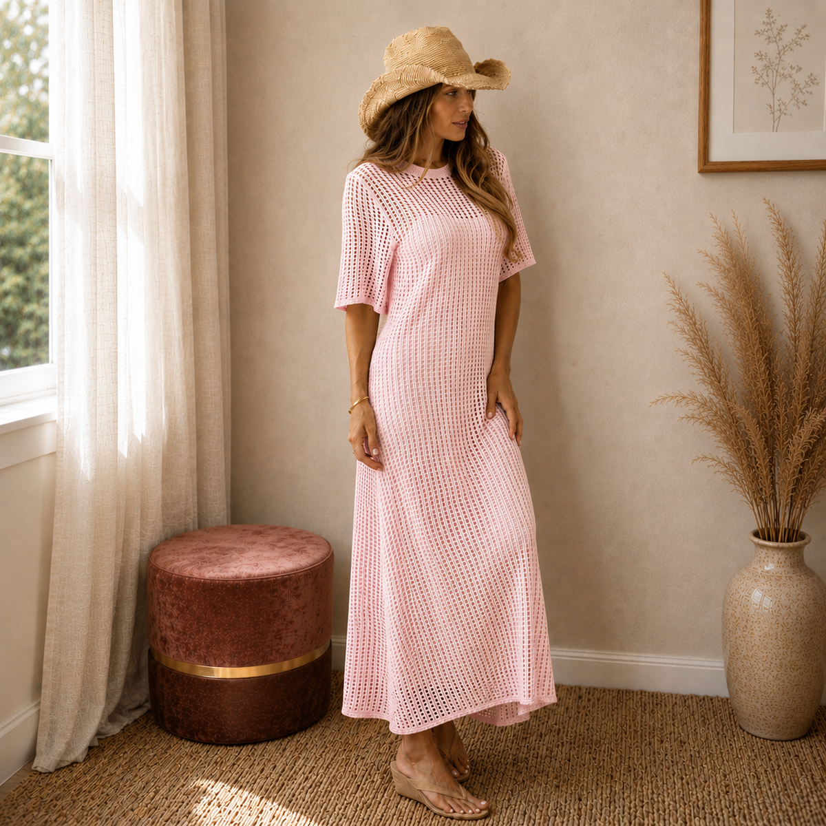 Avery™ | Elegancka Maxi Sukienka Szydełkowa