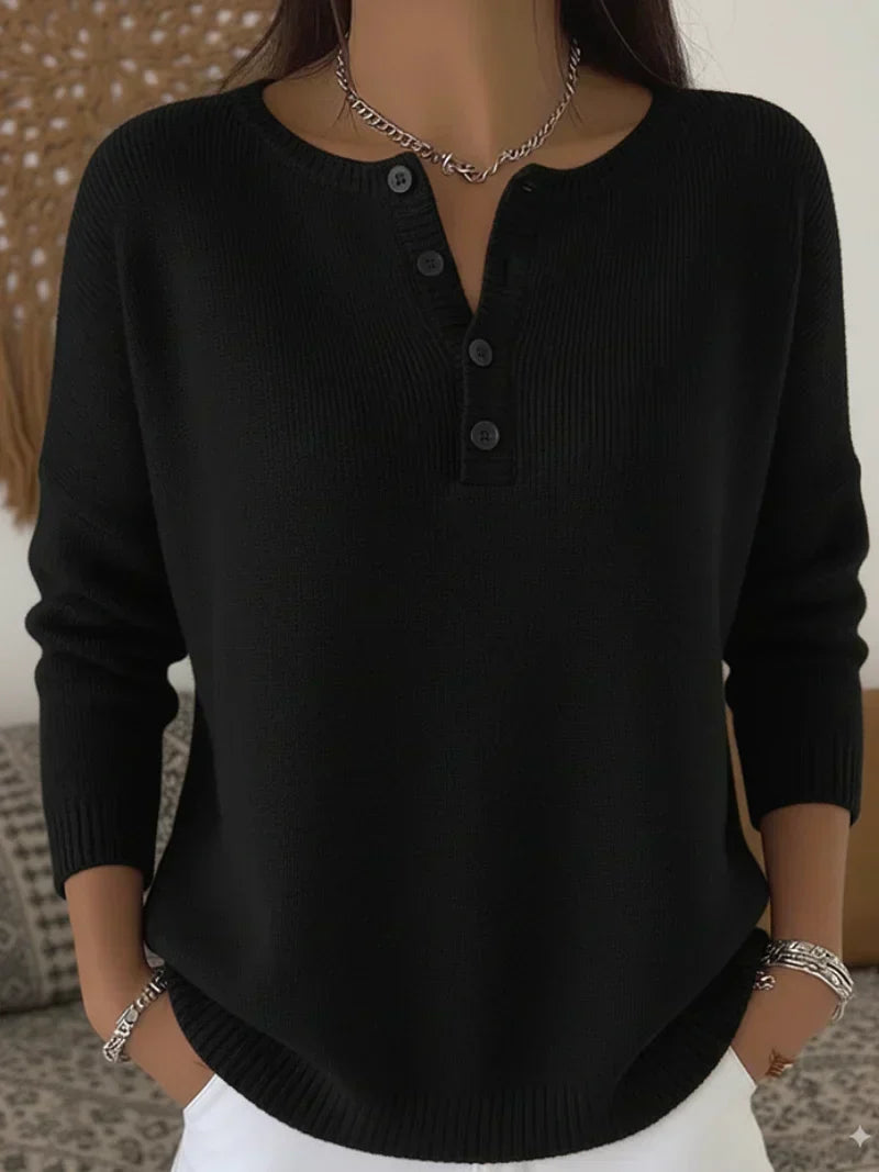 Helena™ | Henley Button-Up Sweater