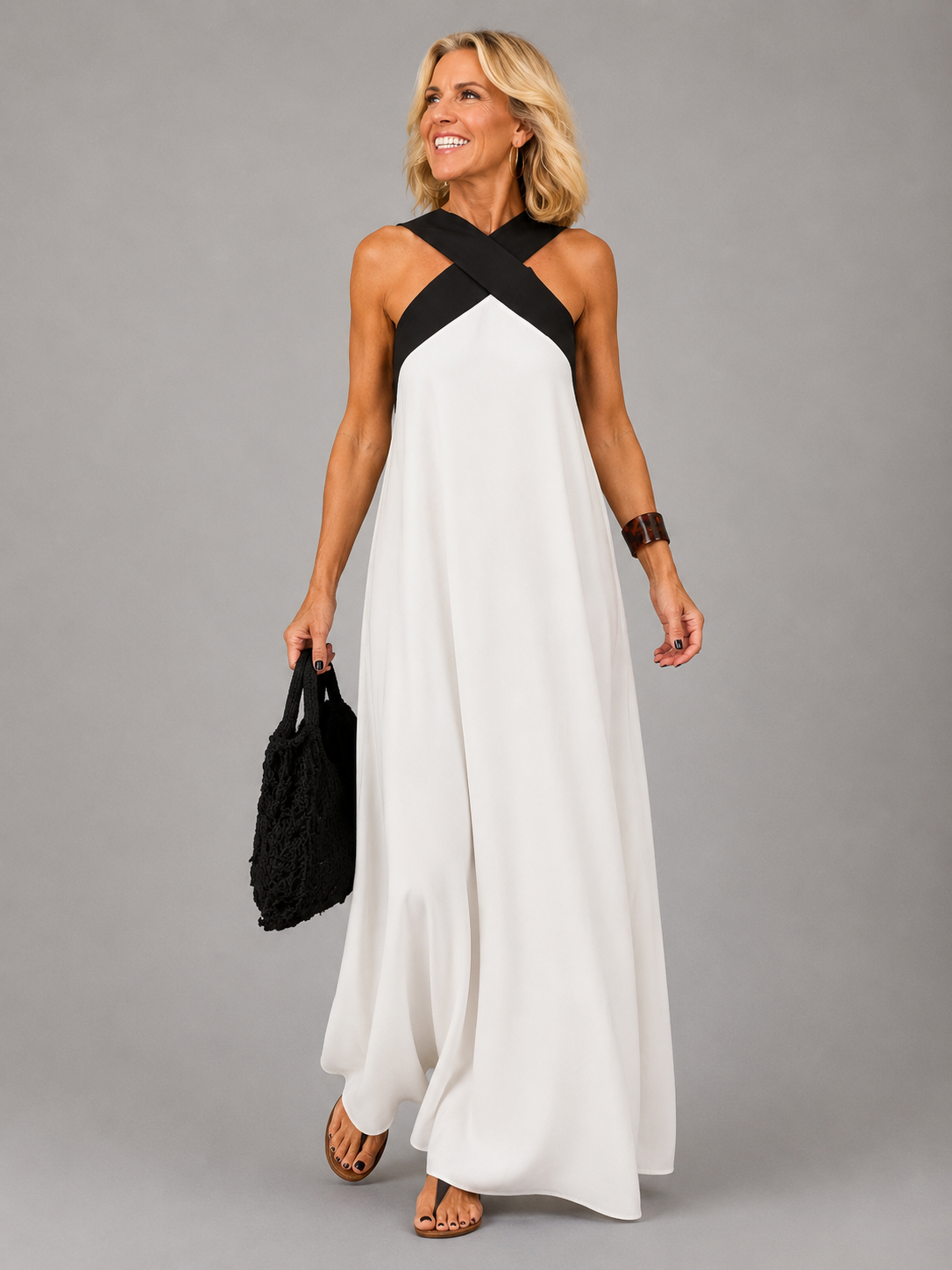 Velora™ | Elegancka Krzyżowa Sukienka Maxi