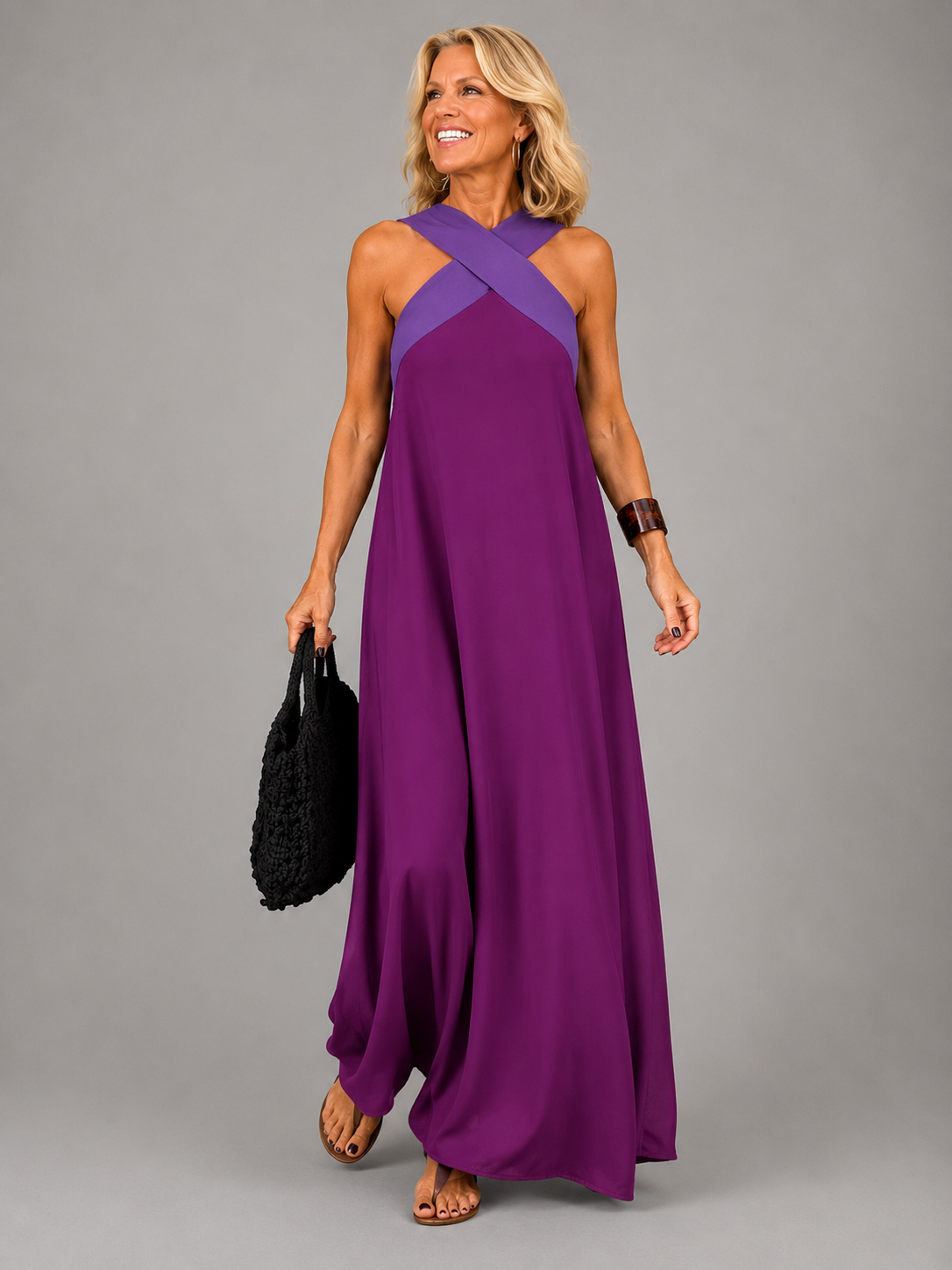 Velora™ | Elegancka Krzyżowa Sukienka Maxi