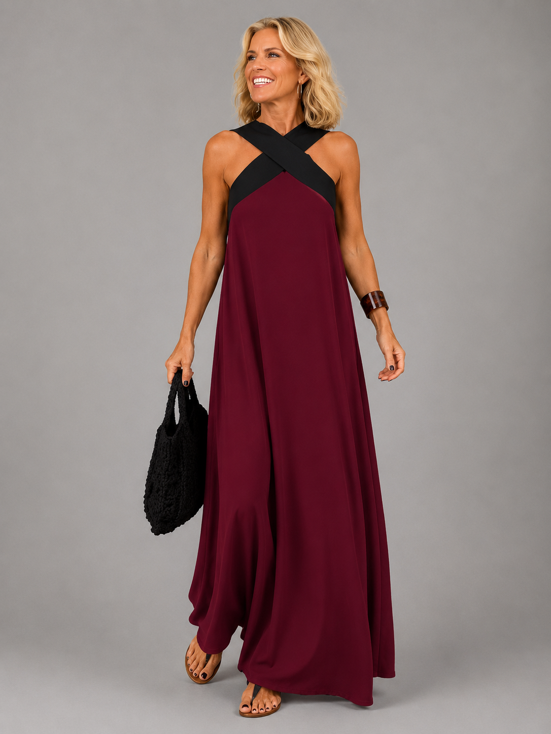 Velora™ | Elegancka Krzyżowa Sukienka Maxi