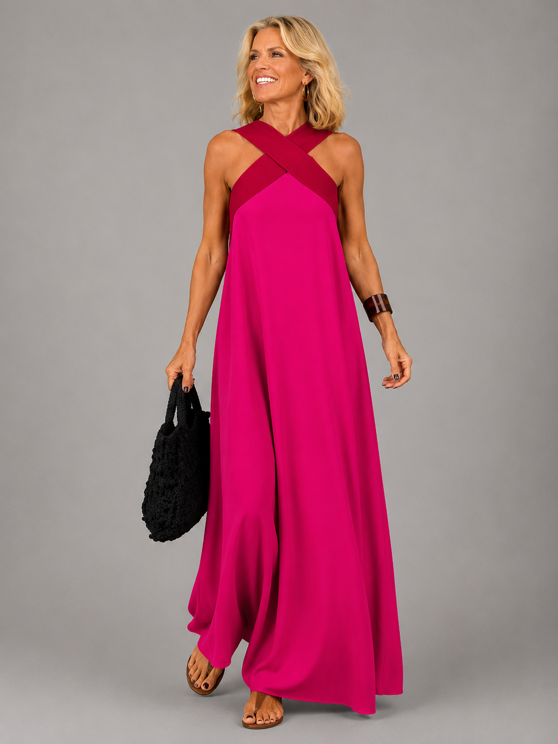 Velora™ | Elegancka Krzyżowa Sukienka Maxi