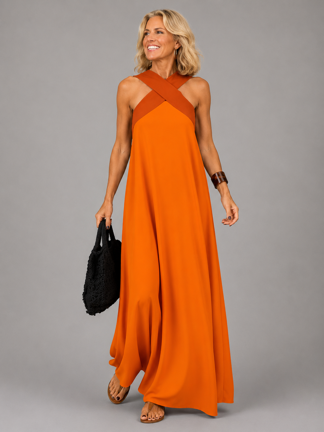 Velora™ | Elegancka Krzyżowa Sukienka Maxi