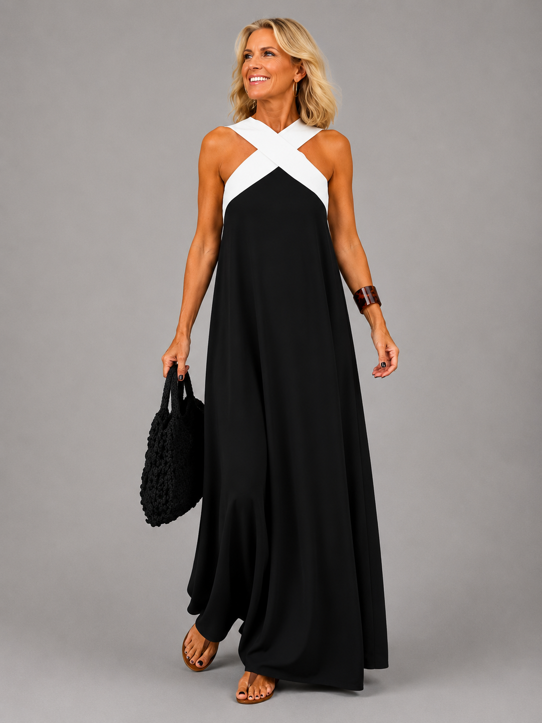 Velora™ | Elegancka Krzyżowa Sukienka Maxi