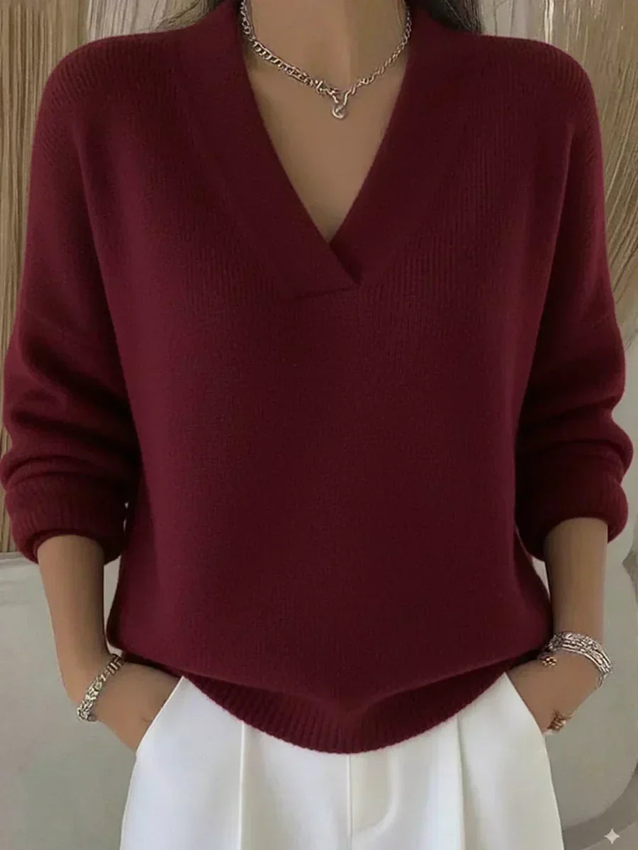 Vivelle™ | Sweter z luźnym dekoltem w kształcie V