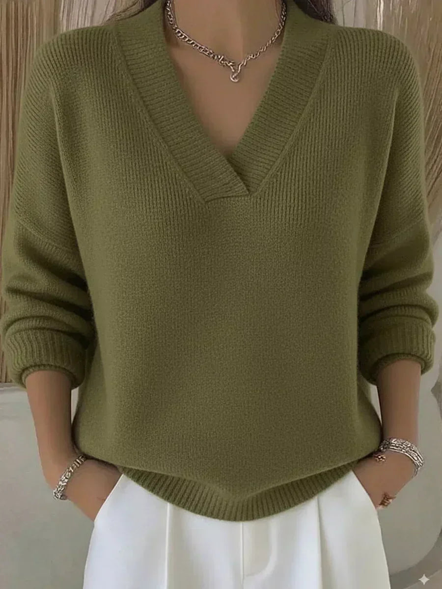 Vivelle™ | Sweter z luźnym dekoltem w kształcie V