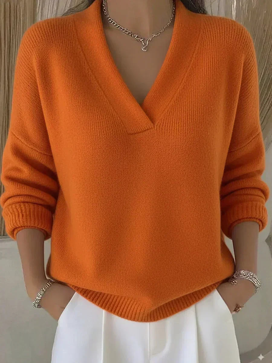 Vivelle™ | Sweter z luźnym dekoltem w kształcie V