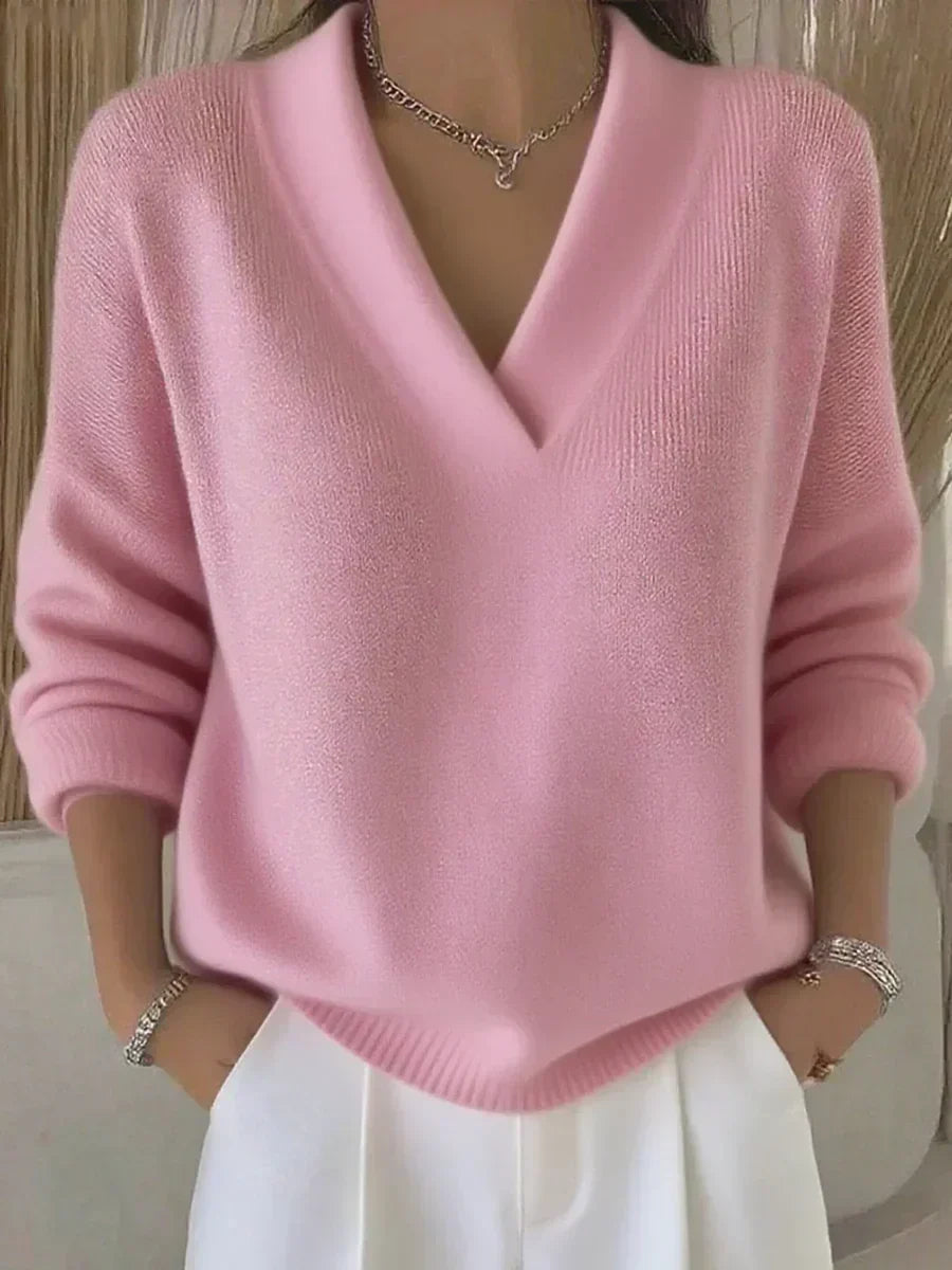 Vivelle™ | Sweter z luźnym dekoltem w kształcie V