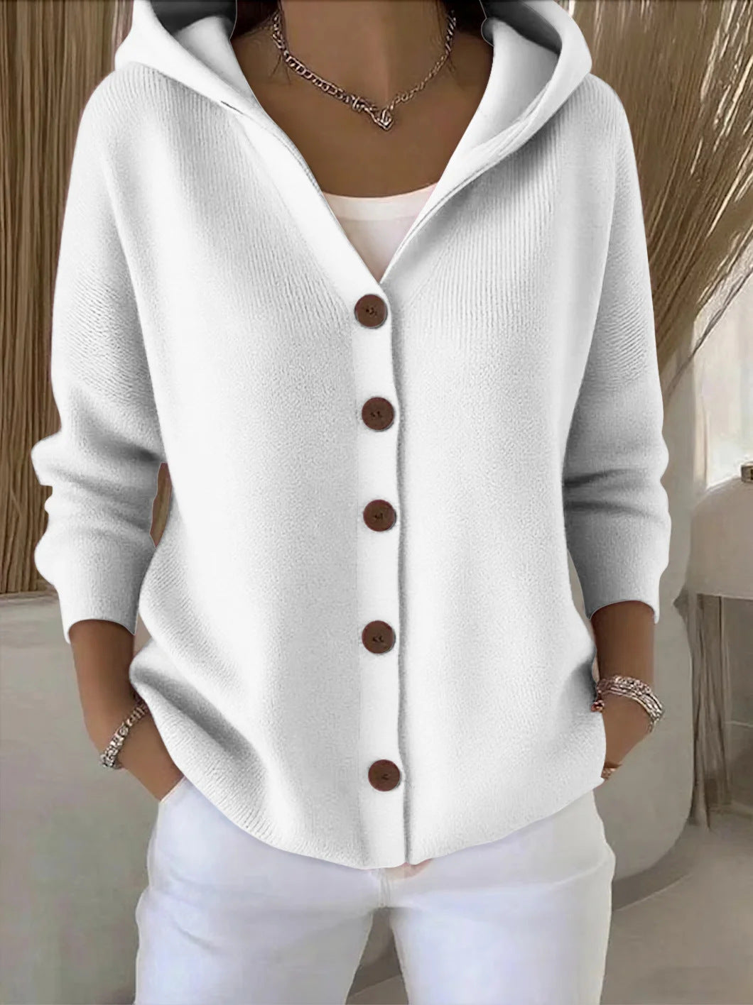 Darienne™ | Hoodie Sweater with Button Closure