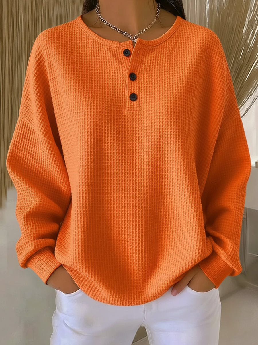 Mirabel™ | Ciepły Waffle Henley Sweter