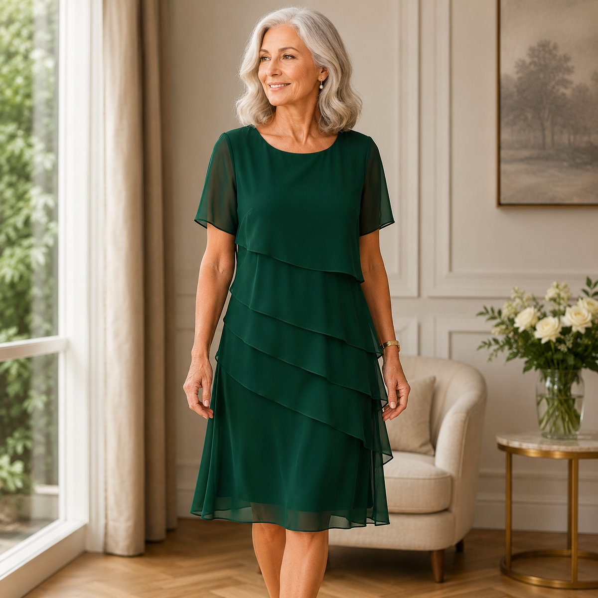 Linda | Elegancka Sukienka z Faldami