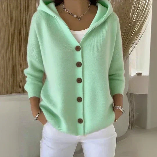 Darienne™ | Hoodie Sweater with Button Closure