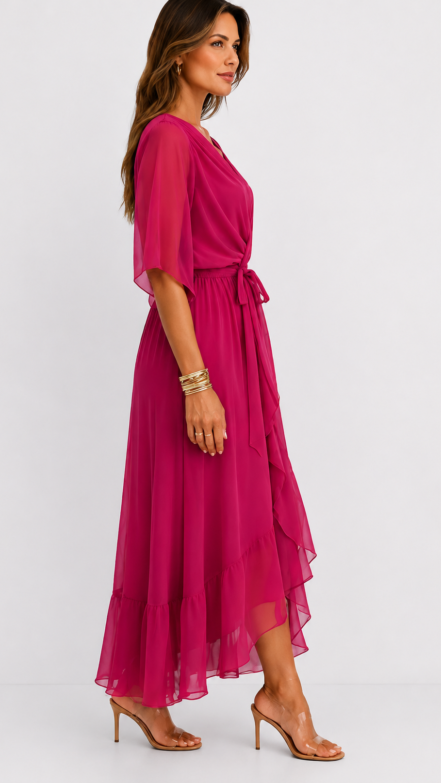 Isabelle™ | Elegancka Maxi Sukienka z Chiffonu