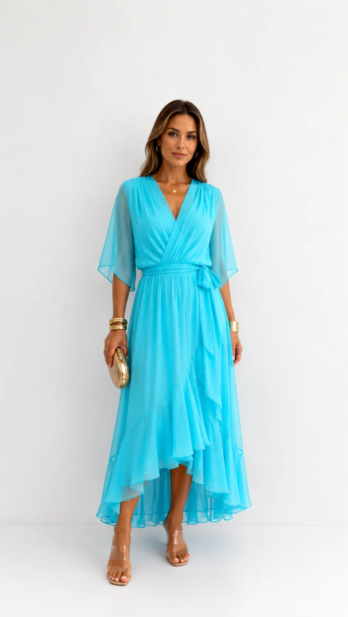 Isabelle™ | Elegancka Maxi Sukienka z Chiffonu