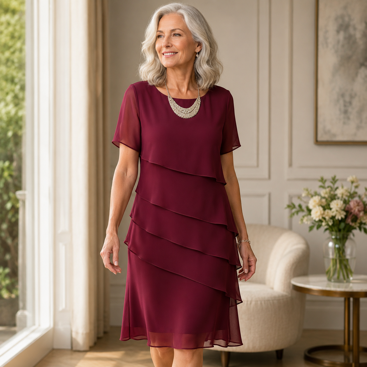 Linda | Elegancka Sukienka z Faldami