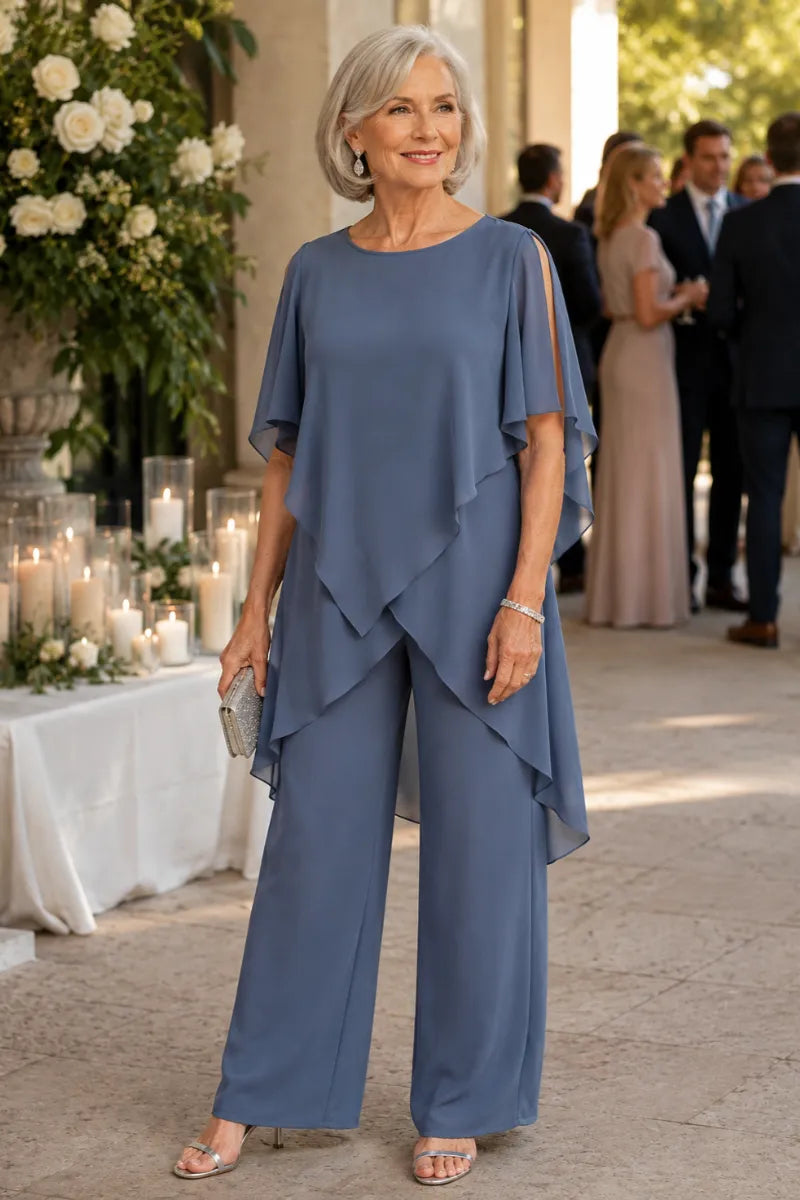Elegancki zestaw formalny z chifonu Valora