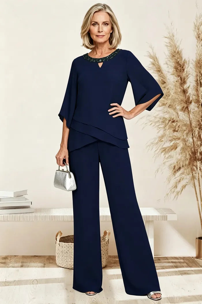 Elegancki Zestaw Spodni Formalnych Loose-Fit