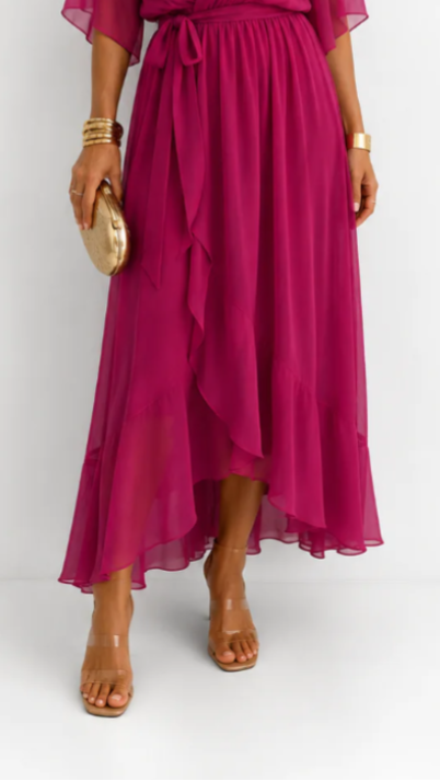 Isabelle™ | Elegancka Maxi Sukienka z Chiffonu