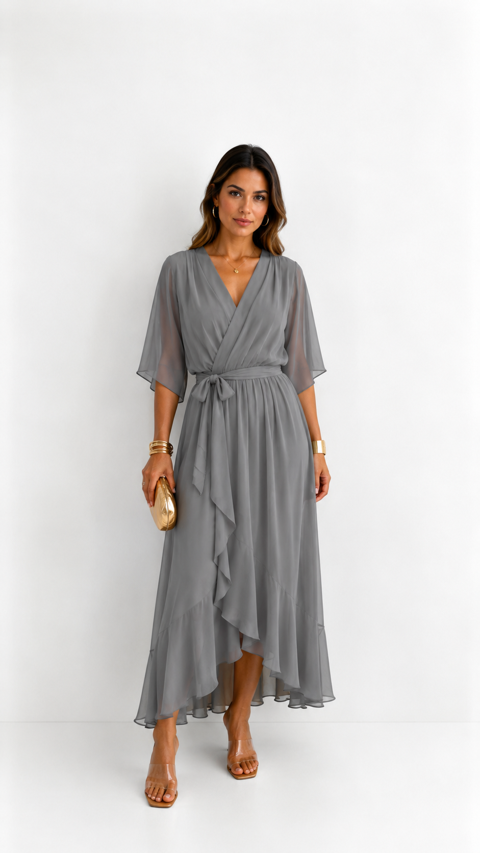 Isabelle™ | Elegancka Maxi Sukienka z Chiffonu