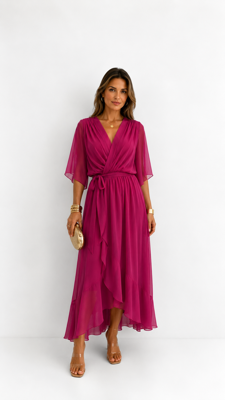 Isabelle™ | Elegancka Maxi Sukienka z Chiffonu