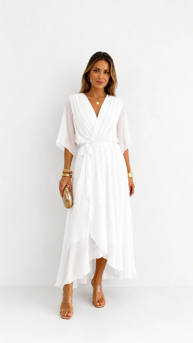 Isabelle™ | Elegancka Maxi Sukienka z Chiffonu
