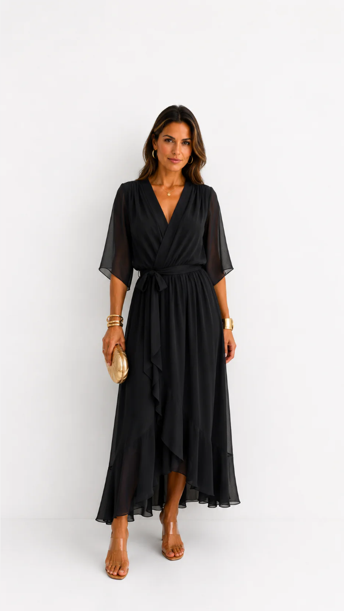 Isabelle™ | Elegancka Maxi Sukienka z Chiffonu